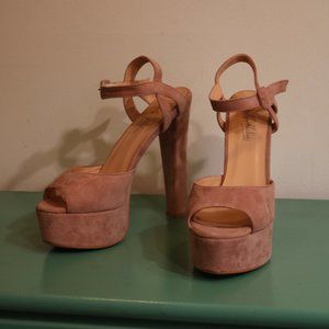 Dusty pink platform sandals